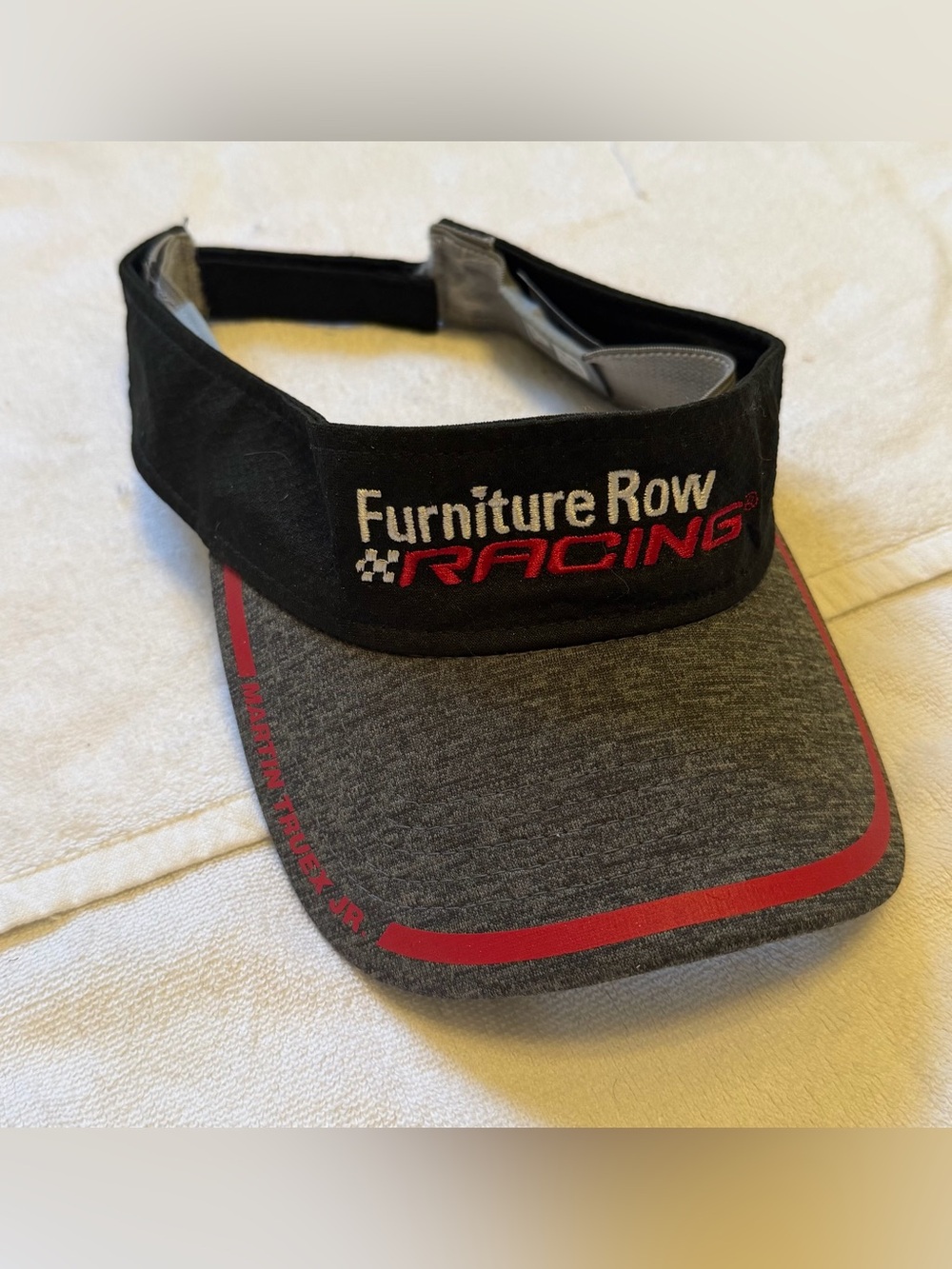 New Era Martin Truex Jr Furniture Row Racing Visor - Black, Gray & Red 78